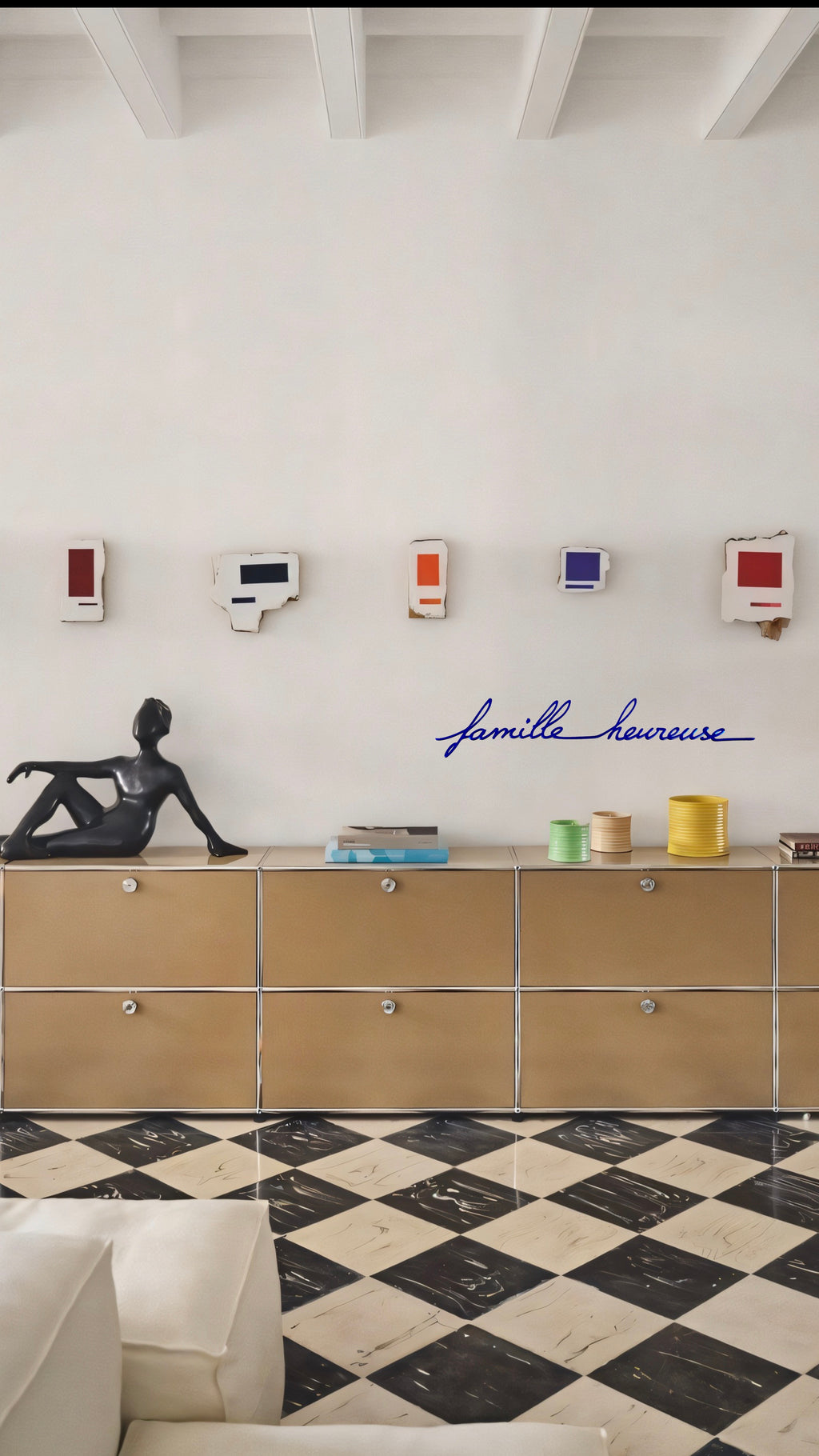 Famille heureuse (miroir bleu)