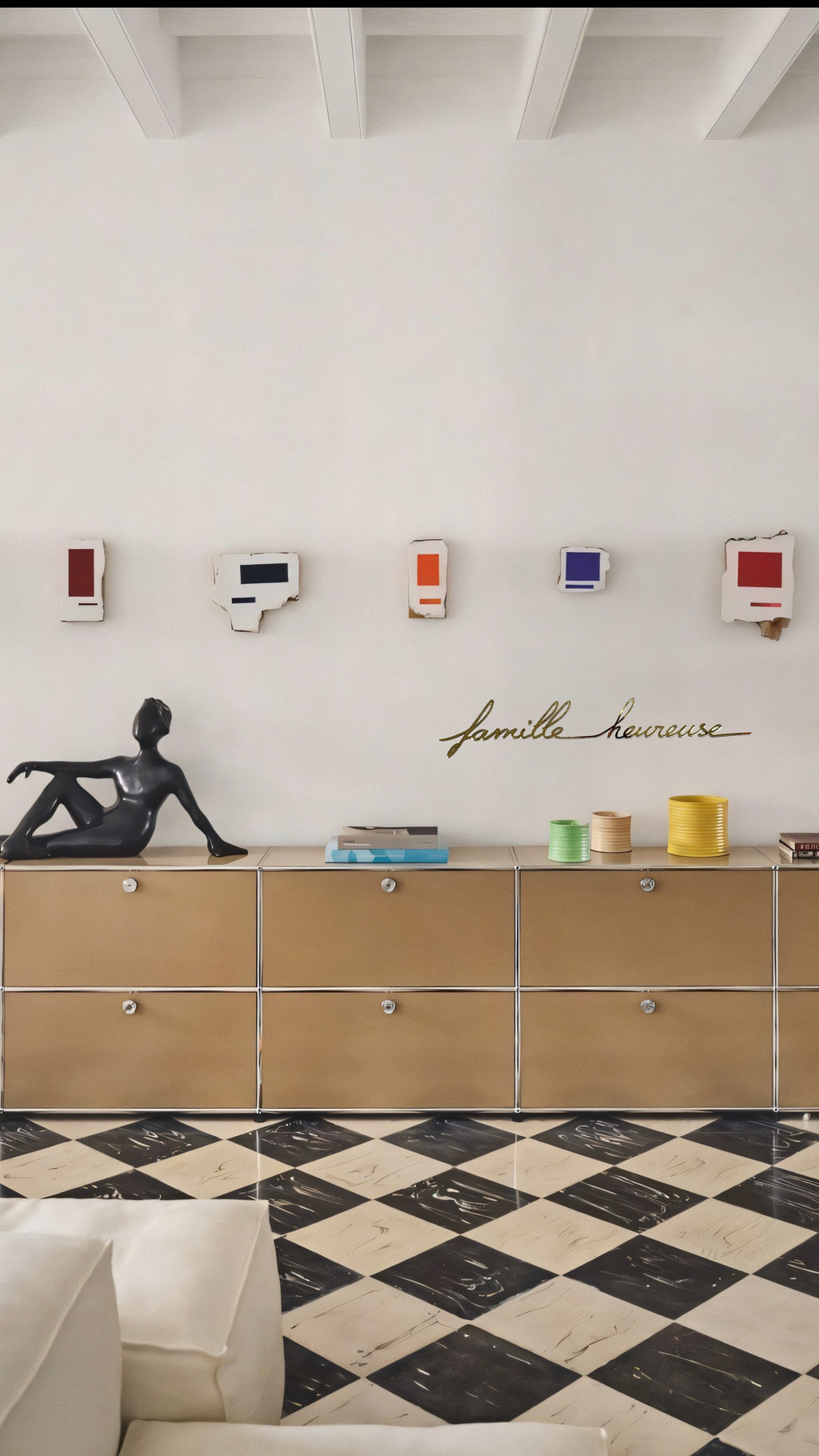 Famille heureuse (miroir or)