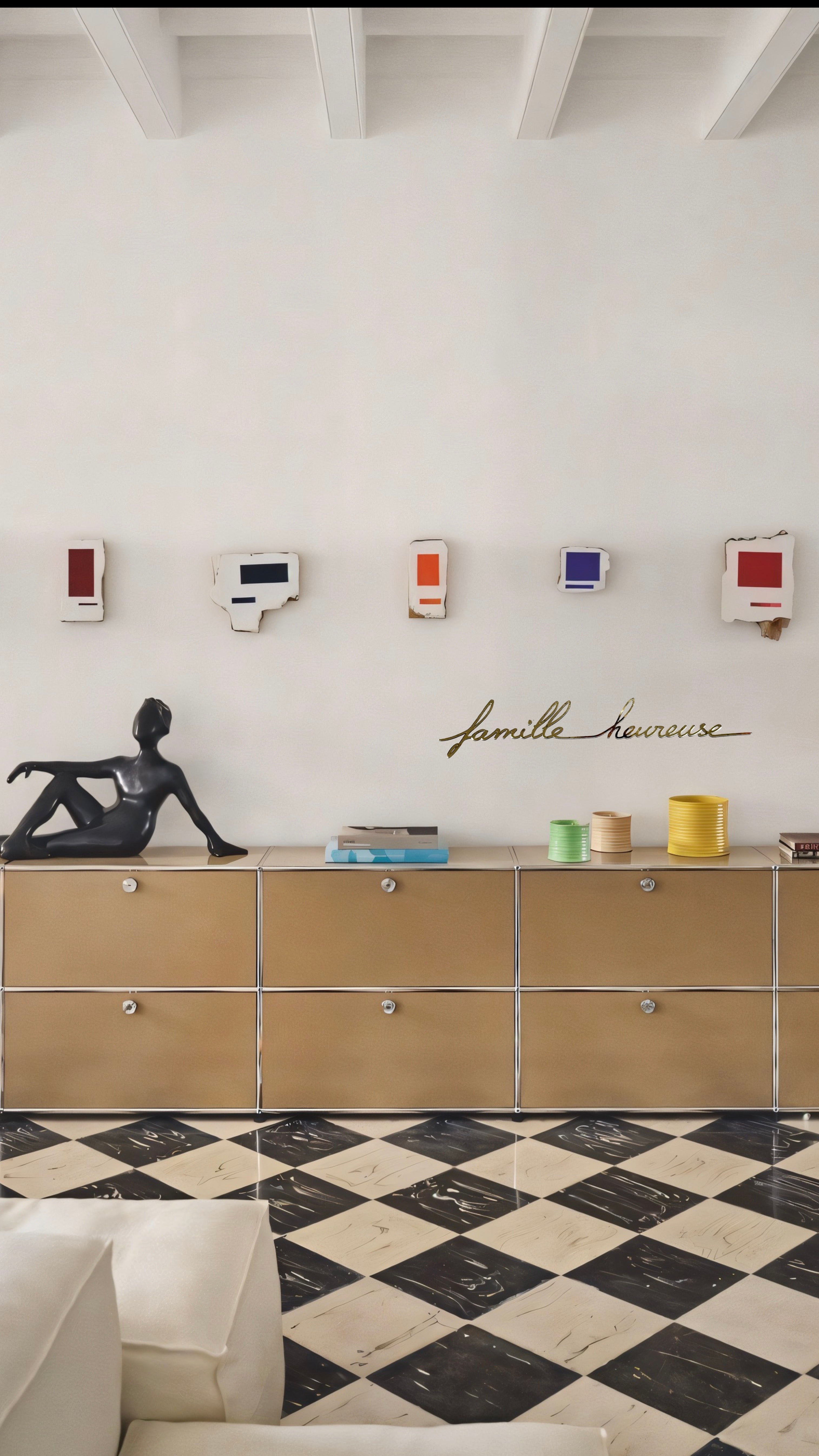 Famille heureuse (miroir or)