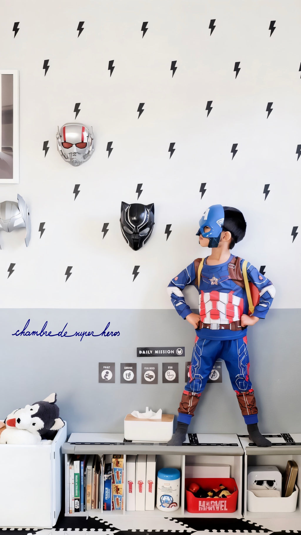 Chambre de super héros - Bleu roi