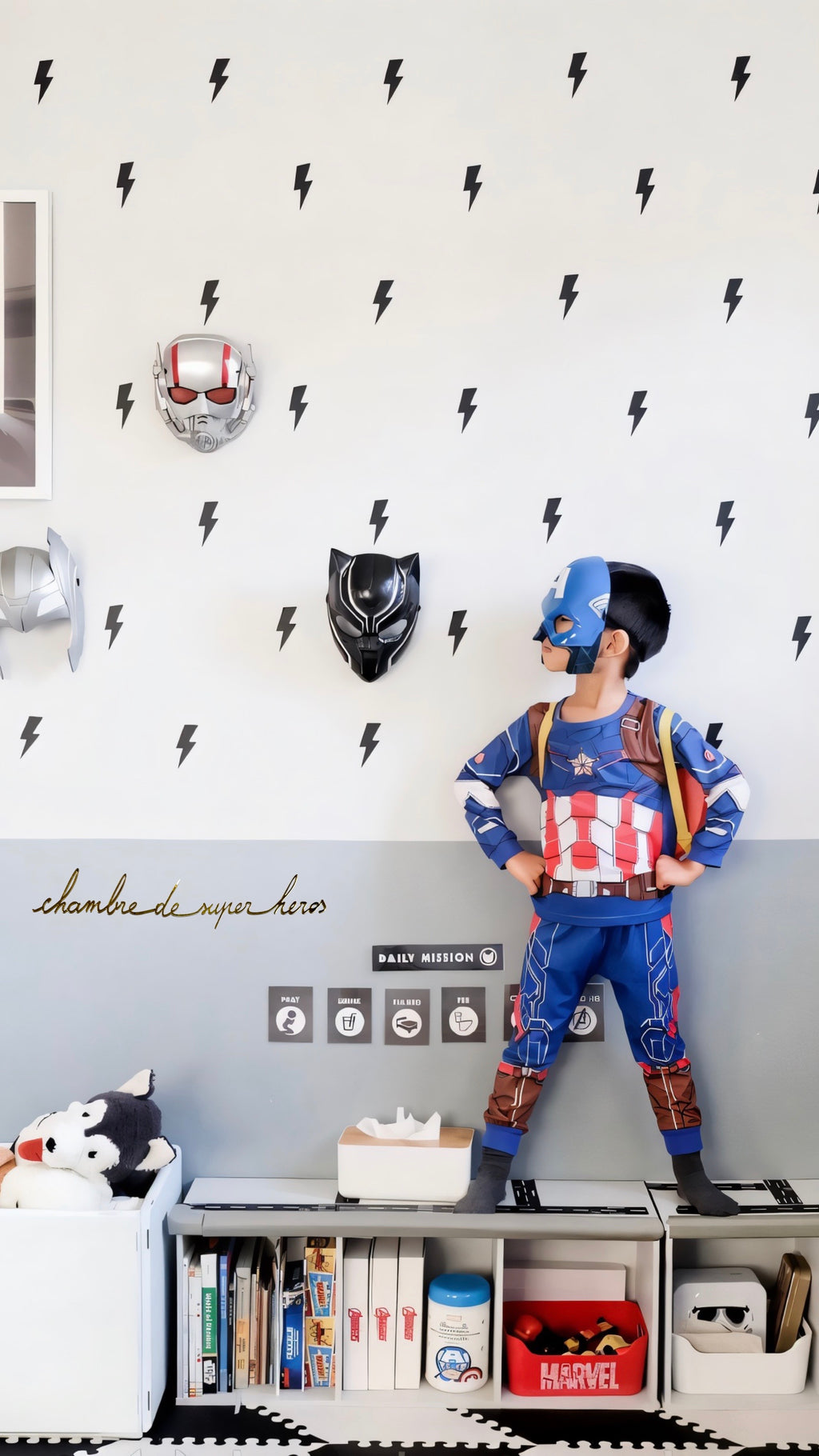 Chambre de super héros - Miroir doré