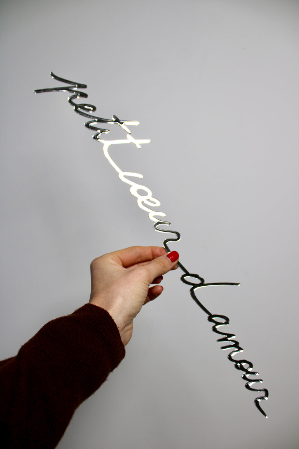 Petit coeur d'amour - Miroir argent